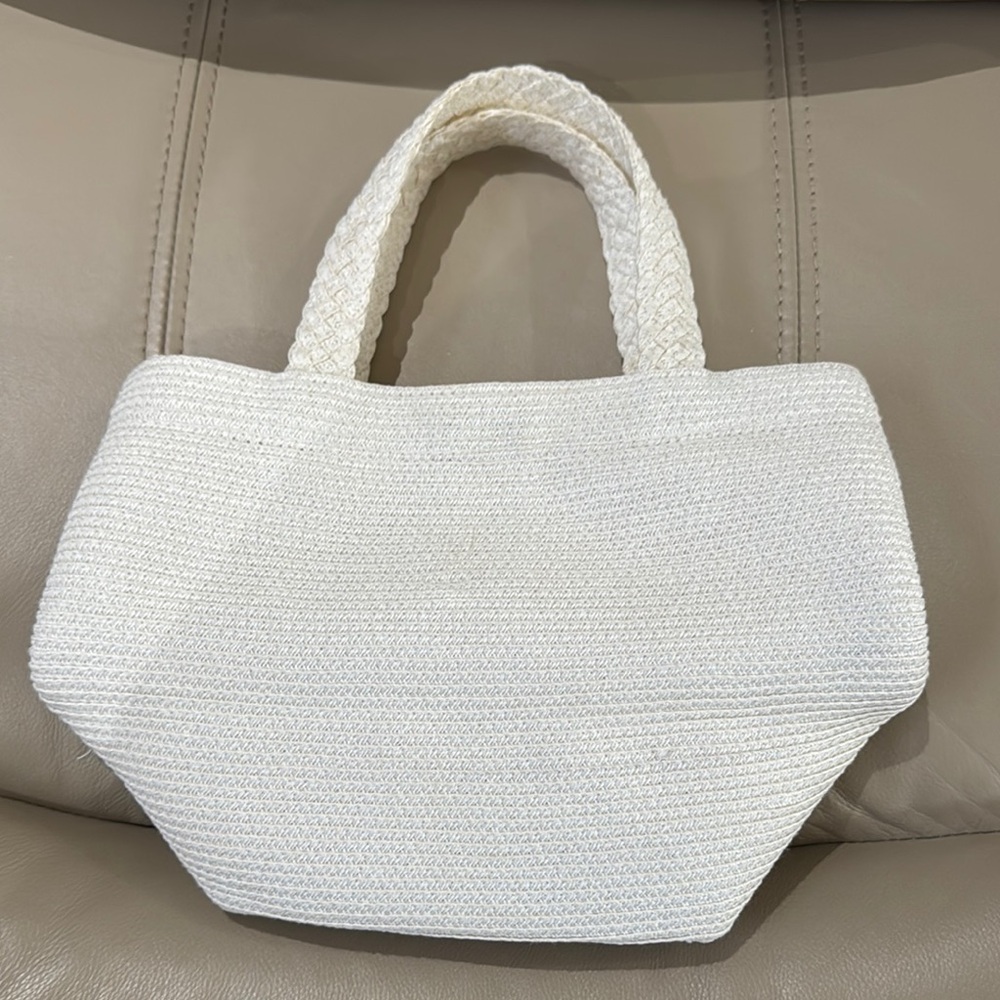Talbots White Woven Small Hand Bag - Picture 6 of 10